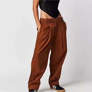 Free People Needed Breaking Trousers Mid Rise Wide Leg Pants Size 2 New With Tag